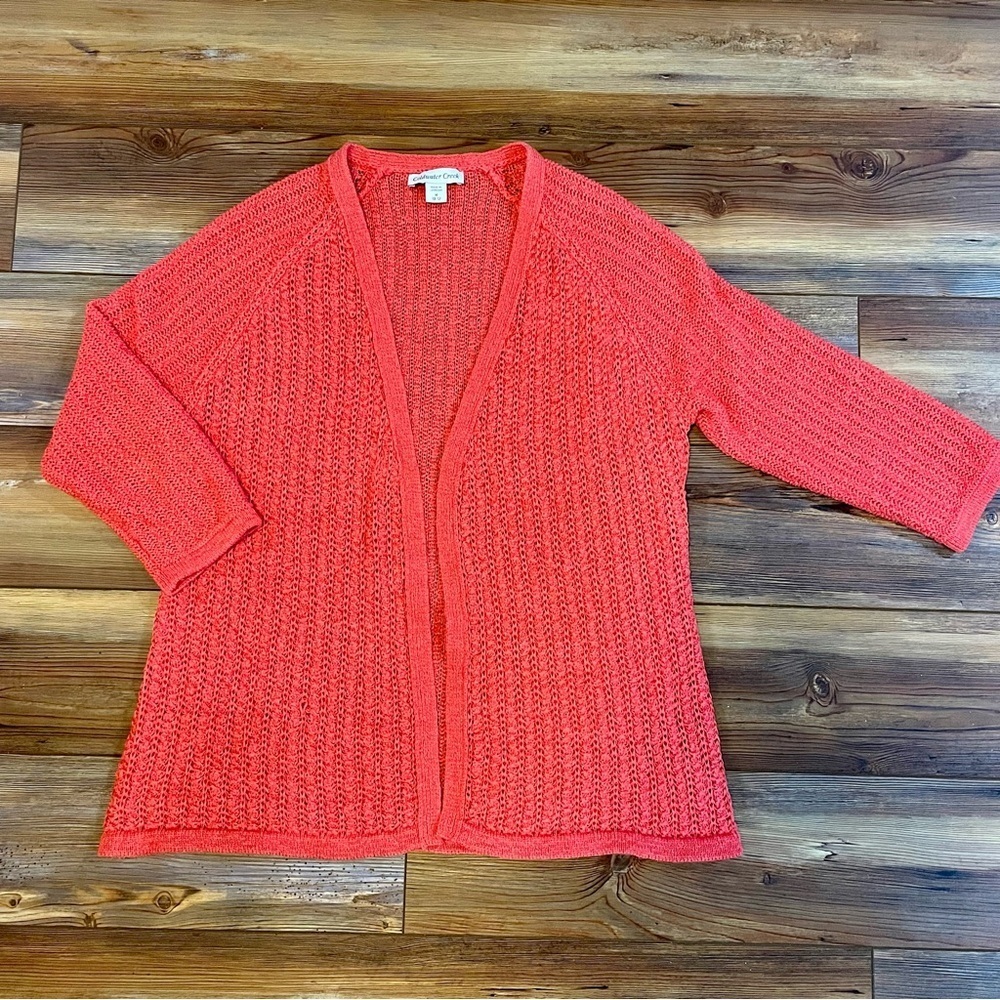 Women’s Coldwater Creek Sz M Coral Cardigan Sweater